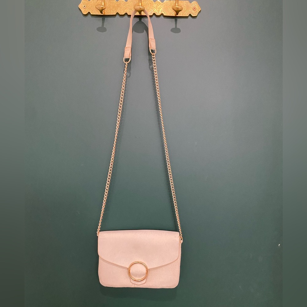H&M Cream Crossbody Bag with Gold Chain